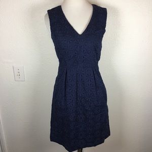 Navy Blue DVF Lace Dress